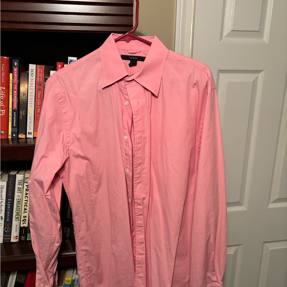 Express Men's Vibrant Pink Dress Shirt